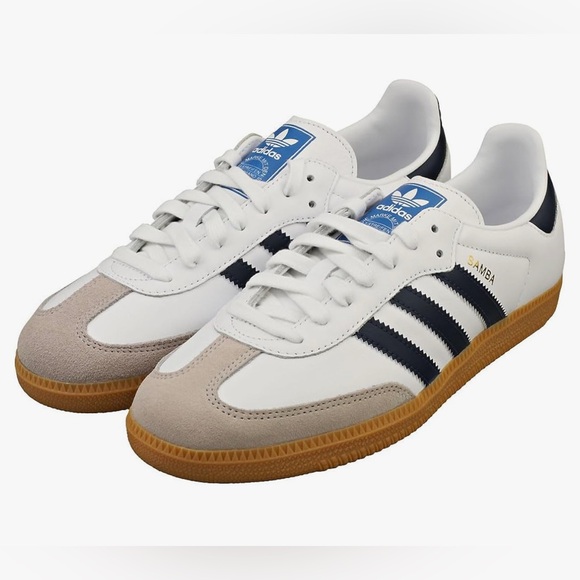 adidas Samba Other - adidas Samba Og Men's 3-Stripes Retro Contrast 70S Trainers (White Navy